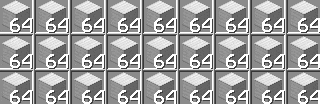 a grid of squares with the numbers 64 64 64 and 64 64 64