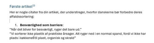 a white page with a blue header that says første artigo