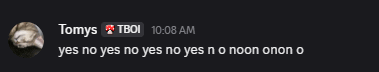 a screenshot of a message from tomys tboi
