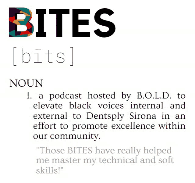 a definition of the word bites is displayed