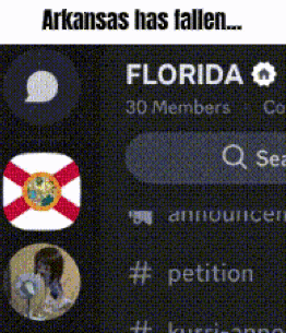 arkansas has fallen florida has 30 members and a petition