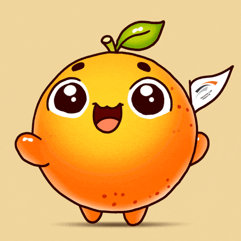 a cartoon orange with tears coming out of it 's eyes