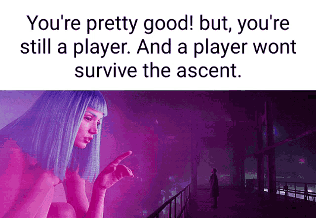a picture of a woman with blue hair and the words " you 're pretty good "