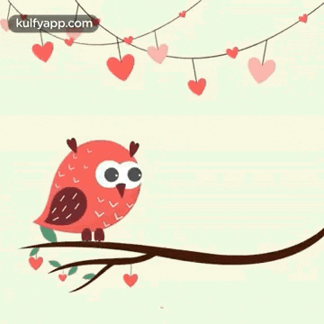 a happy valentine 's day card with two birds sitting on a branch .