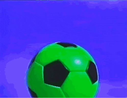 a green soccer ball is displayed on a colorful background with the words vol de written below it