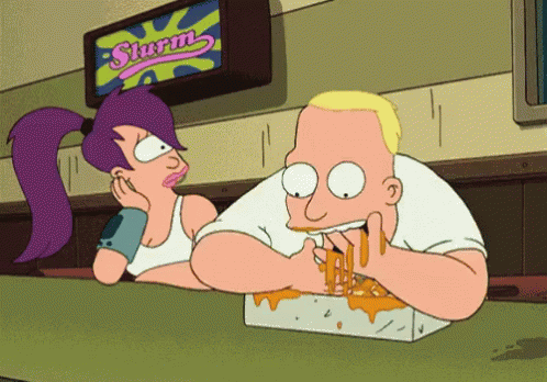 Bender Is A Messy Eater - Messy GIF - Futurama Leela Eat GIFs
