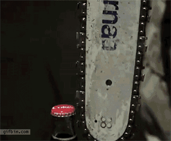 Opening A Bottle With A Chainsaw GIF - Chainsaw Bottle Opening GIFs