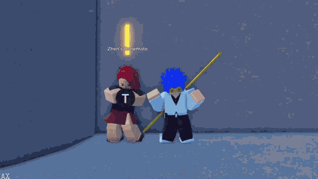 a girl with the letter t on her chest stands next to a boy