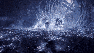 a person is standing in a dark room with a lot of smoke coming out of it