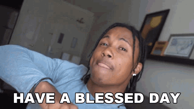 a man says have a blessed day in a room