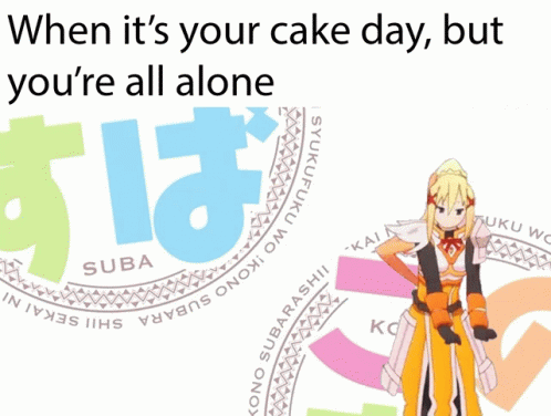 Weeb When Its Your Cake Day GIF - Weeb When Its Your Cake Day Youre All Alone GIFs