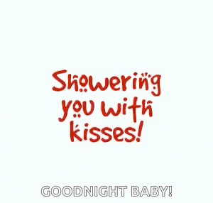 a goodnight baby greeting card with red lips