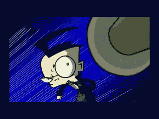 a close up of a cartoon character 's face with a lightning bolt on his forehead