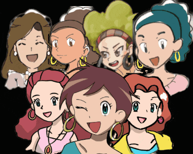 a drawing of a group of women with different hairstyles
