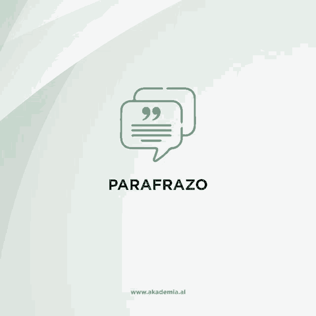 a white background with a green speech bubble and the words parafrazo on it