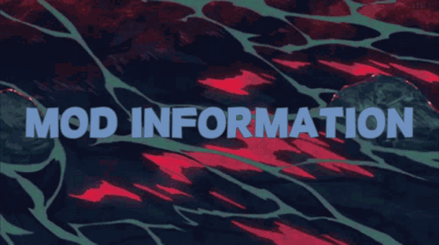 mod information is written in blue on a red background