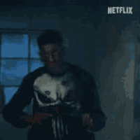 a blurry picture of a man with a netflix logo on the bottom