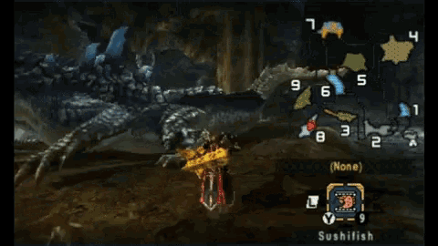 a screenshot of a video game with the word sushifish on the bottom