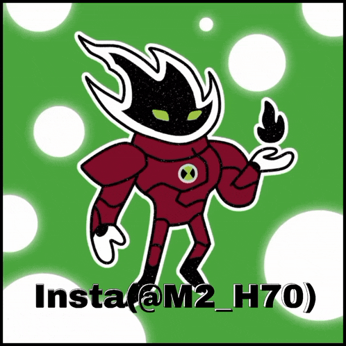 a drawing of a cartoon character with the name insta @ m2_h70