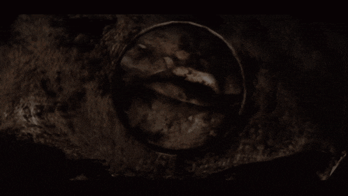 a dark room with a circle in the middle