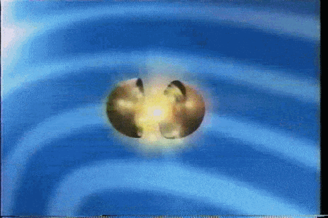 a painting of a globe with a blue sky in the background