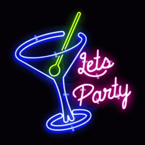 Cocktail Neon Sine Lets Party GIF