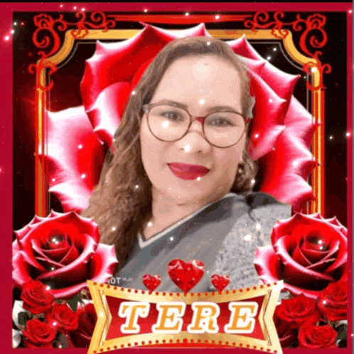 a picture of a woman with glasses and the name tere