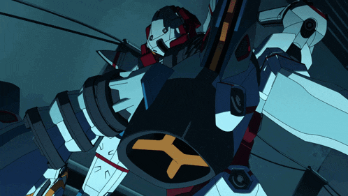 a robot with a yellow x on its chest