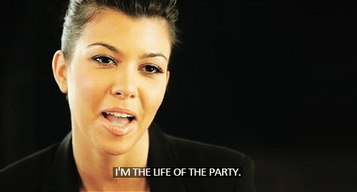 I'M The Life Of The Party GIF - Kourtney Kardashian Imthelifeoftheparty Happy GIFs