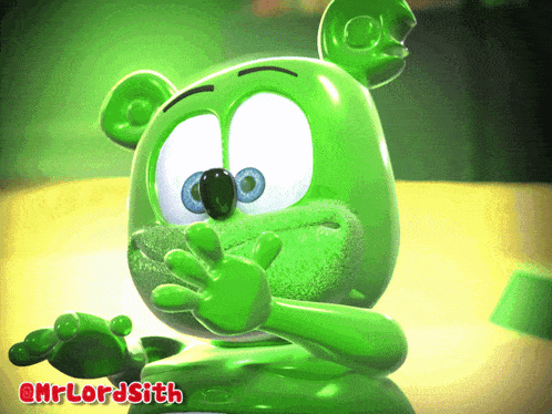 a picture of a green gummy bear with the name mrlordsith below it