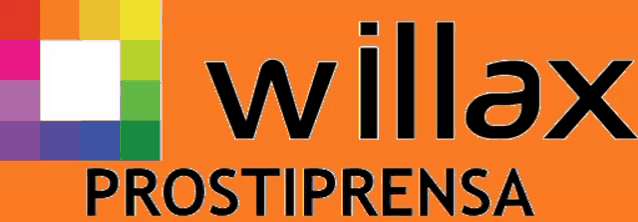 a logo for willax prostiprensa with a colorful square in the background