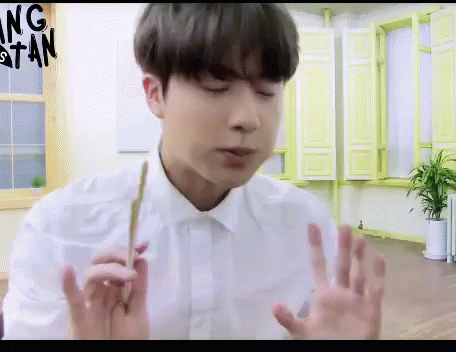 Jin Eats Seasoned Chicken GIF - Jin Eats Seasoned Chicken Chopsticks GIFs