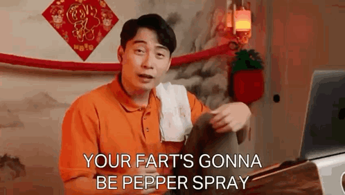 Your Fart’s Gonna Be Pepper Spray Nigel Ng GIF - Your Fart’s Gonna Be Pepper Spray Nigel Ng Uncle Roger GIFs