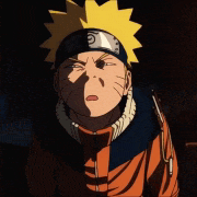 a close up of a cartoon character with a yellow star in his head