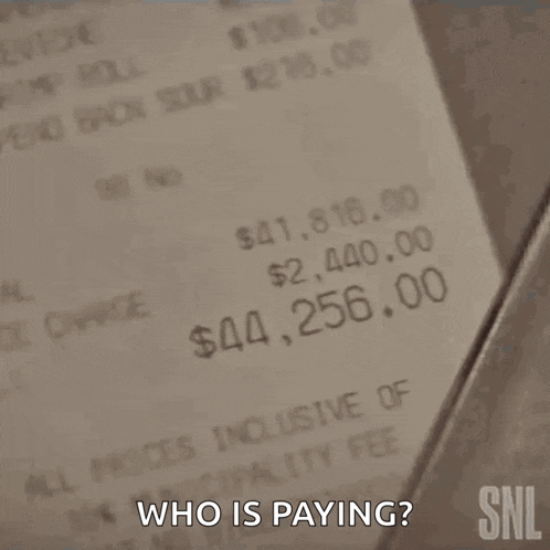a man wearing a hat and a hoodie is asking who is paying