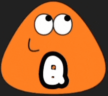a cartoon character with big eyes and a letter a on its mouth