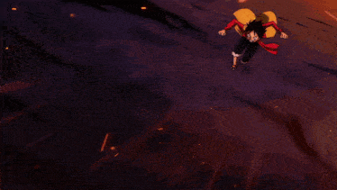 a cartoon character with a red jacket and yellow cape