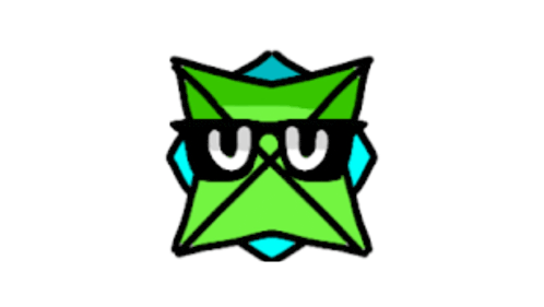 a cartoon drawing of a green object wearing sunglasses and a mask .