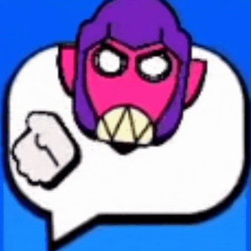 a cartoon monkey with a speech bubble and a fist in front of it .