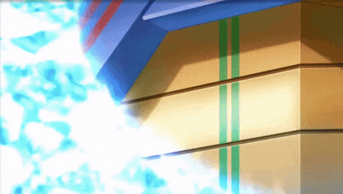 a stack of cardboard boxes with blue and green stripes
