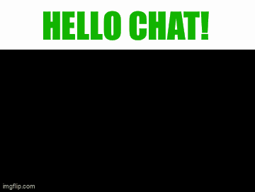 a black background with green hexagons and the words hello chat on top