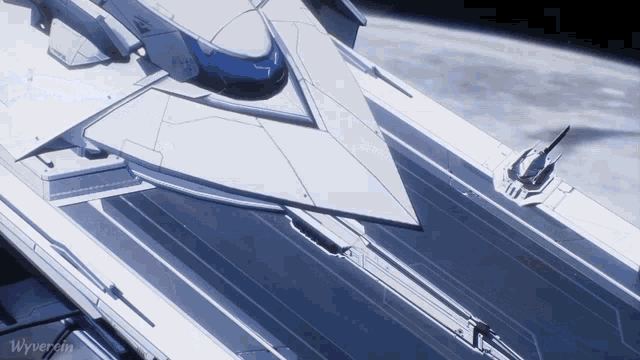 a video of a space ship with the word wyvern in the corner