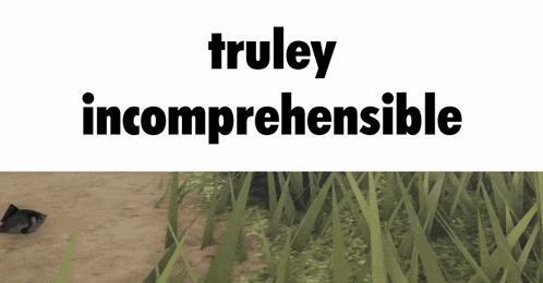 a picture of a field with the words truley incomprehensible above it