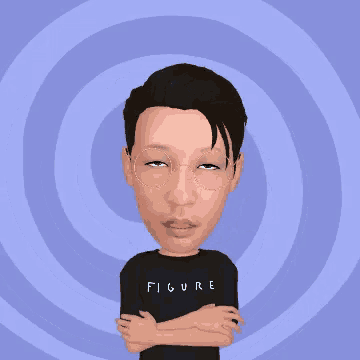 a cartoon of a man wearing glasses and a figure shirt