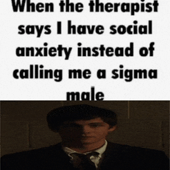 when the therapist says i have social anxiety instead of calling me a sigma male with a man in the background