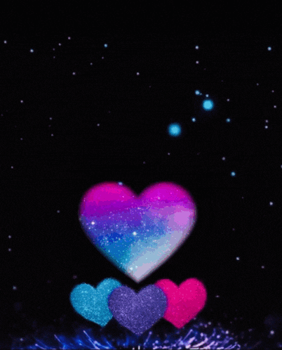 a purple and white heart is surrounded by other hearts on a purple background