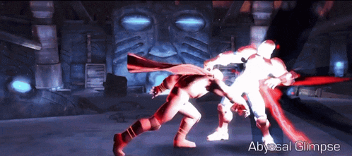 a screenshot of a video game with the words abyssal glimpse at the bottom