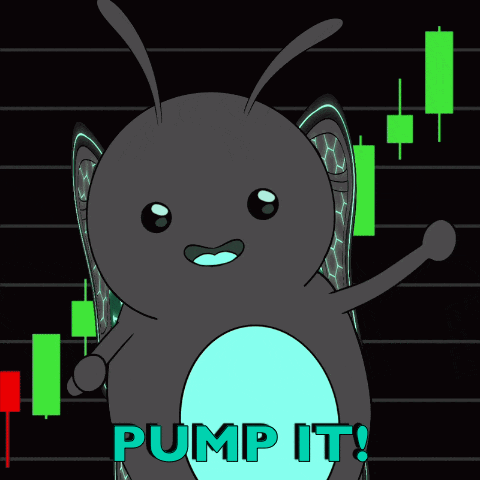 a cartoon of a butterfly with the words pump it