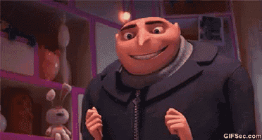 a close up of a cartoon character 's face making a surprised face .