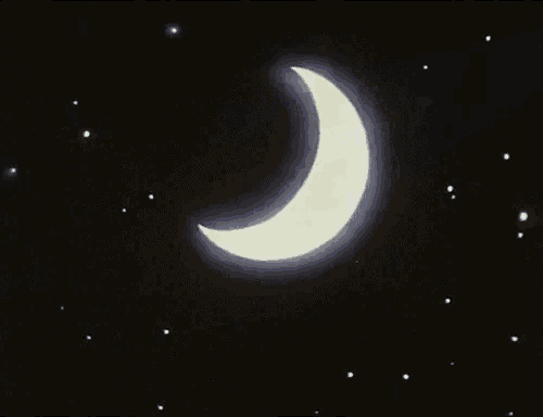 a shooting star is hitting the moon in the night sky